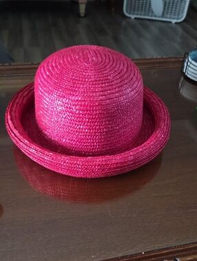 Bass Bright Red Woven Straw Hat